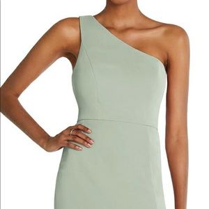 Dessy One Shoulder Chiffon Trumpet Bridesmaid Dress